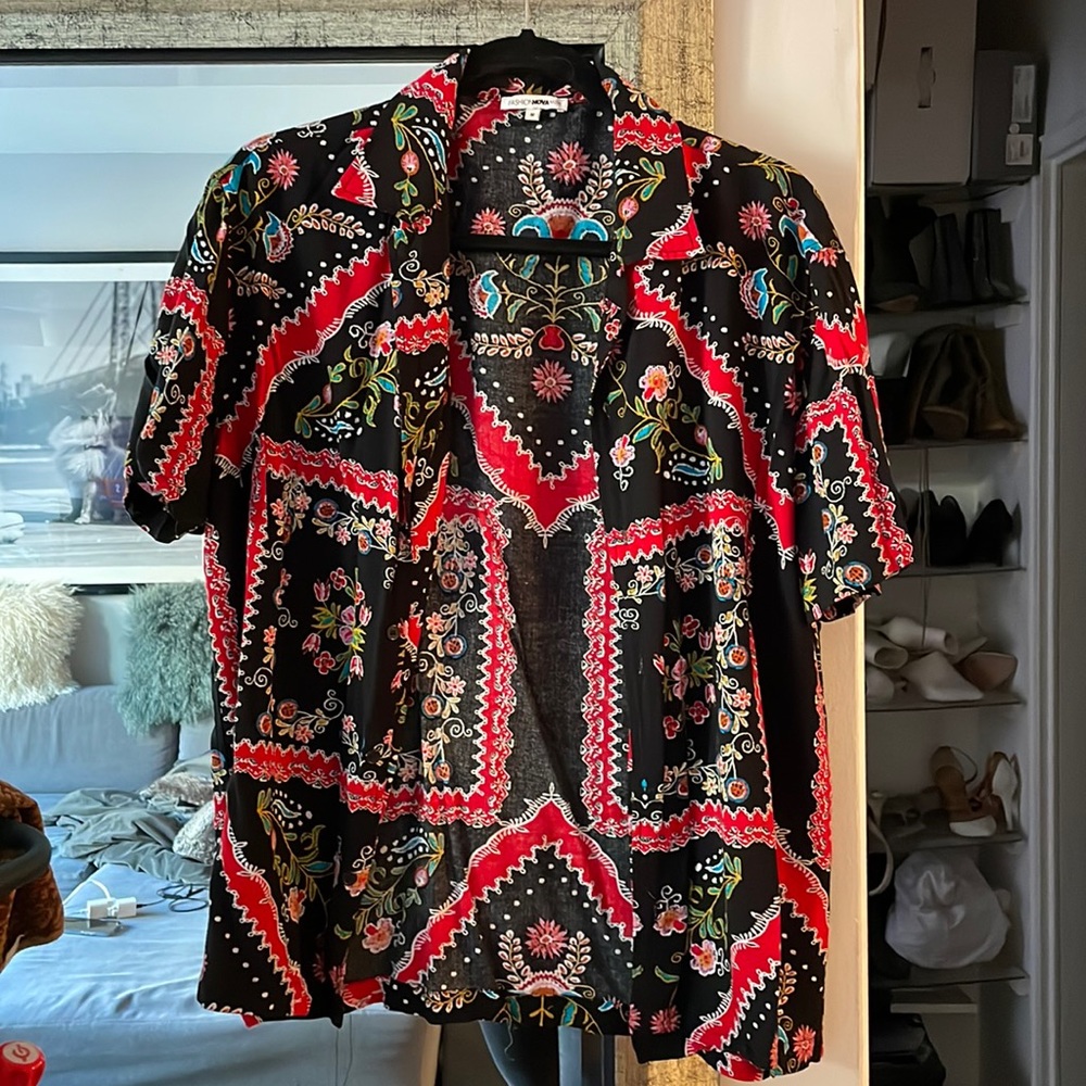 Printed Mens Button Up